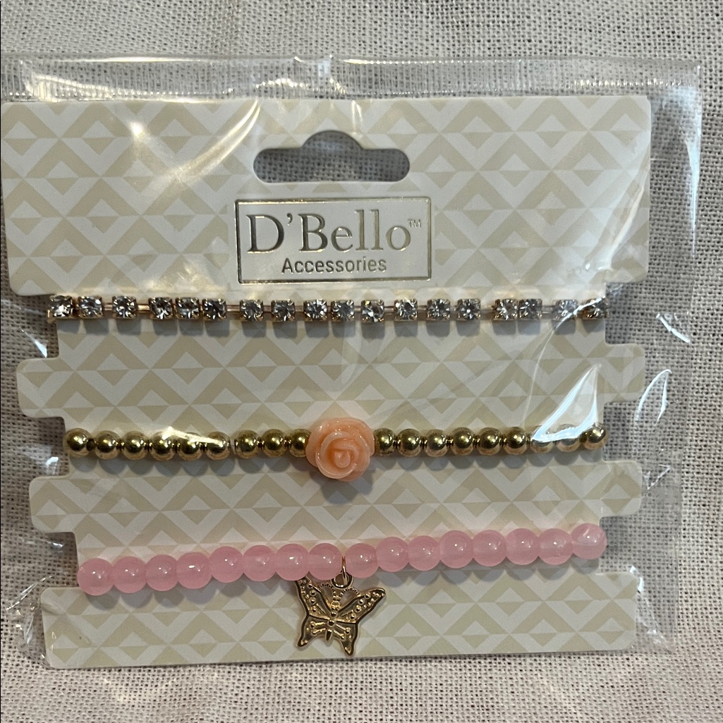 D’ Bello Pink And Gold Bracelet Set